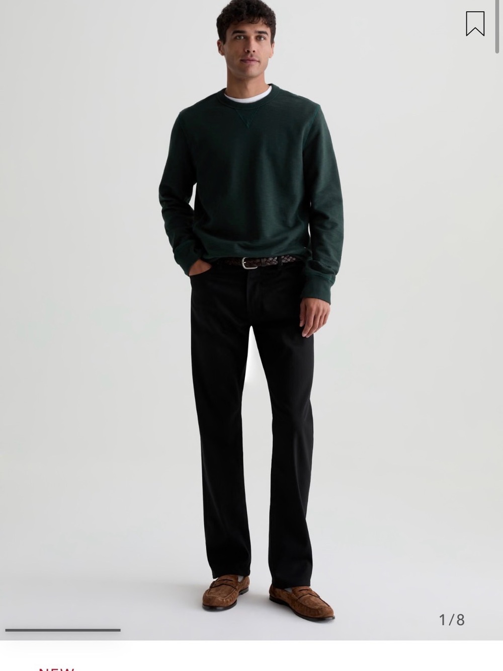 AG Adriano Goldschmied Men's Black Straight Jeans